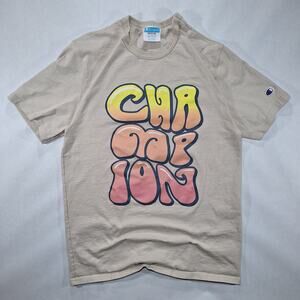 Champion Men's Medium Beige Bubble Wrap Pebble Short Sleeve Crew Neck T-Shirt